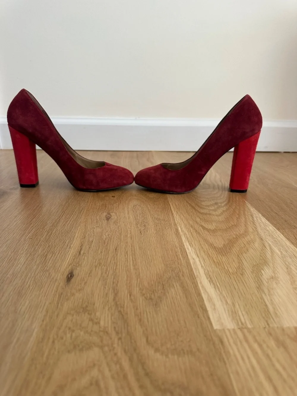 Red Suede Pumps